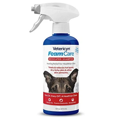 Image of Vetericyn FoamCare Medicated Pet Shampoo. Spray on Small Animal and Dog Shampoo for Sensitive, Itchy Skin. Plant Based Hypoallergenic. 473 ml