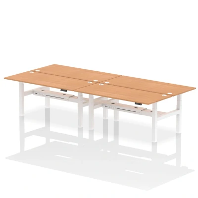 Image of Air B2B 1800x800mm Height Adjustable 4P Bench Desk CP Oak/White
