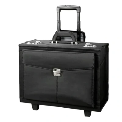 Image of Alassio 45034 ROCCA II trolley pilot case, wheeled, microfibre, black