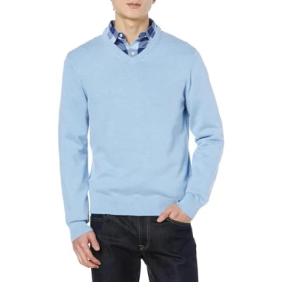 Image of Amazon Essentials Men&#039;s V Neck Sweater (Available in Big &amp; Tall), Light Blue Heather, L