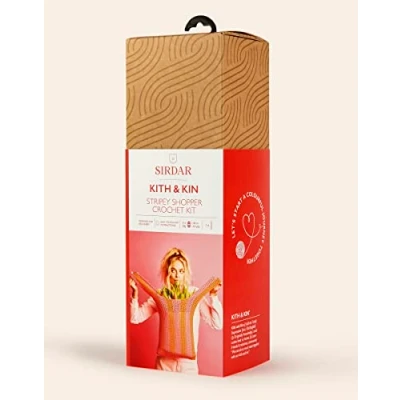 Image of Sirdar Kith &amp; Kin, Stripey Shopper (Orange) Crochet Kit