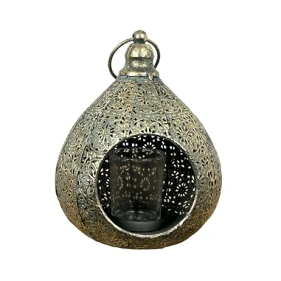 Image of Moroccan Lantern Candle Holder Tea Light Hanging Home Decor Rustic Vintage Gift