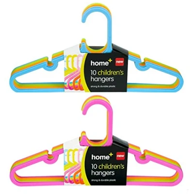 Image of 40 Pack x Children Coat Hangers for Clothes Kids Child Baby Multi Coloured Non Slip Bulk Strong Plastic 29cm 15cm
