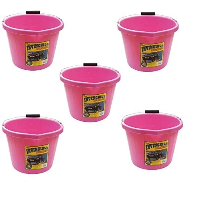 Image of 5 X Airflow Heavy Duty Invincible Builders Bucket Pink 3 Gallon 15 Litre