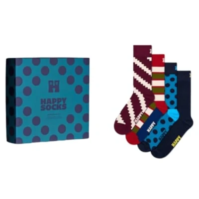 Image of Happy Socks 4 Pack New Vintage Gift Set Navy (UK, Alpha, M, L, Regular, Navy)