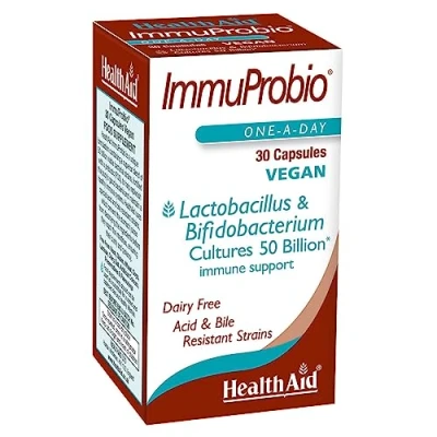 Image of HealthAid ImmuProbio Pack of 2 x 30 Vegan Capsules (60 Capsules)