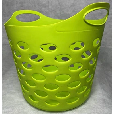 Image of CH Washing Basket 30 Litre Laundry Clothes Hamper Storage Bin Organiser Flexible (Lime)