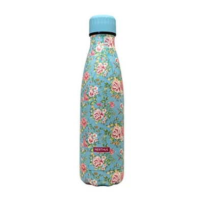 Image of NERTHUS FIH 775 Thermal Bottle Double Wall Design Small Flowers Green, Stainless Steel, BPA , 18/8, 500 ml