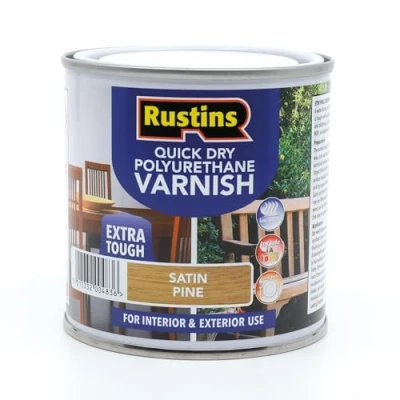 Image of Rustins Quick Dry Polyurethane Varnish Satin Pine 250ml