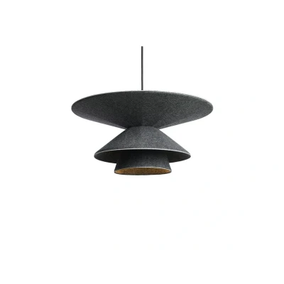 Image of LOOM DESIGN Morphic LED pendant light, black, felt, Ø 50 cm