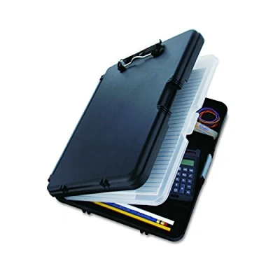 Image of Saunders WorkMate II 00552 Plastic Storage Clipboard Black, Letter Size Form Holder, 9 x 12 Inches, with Low Profile Clip