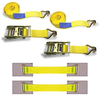 Image of 2x Noryb Wheel Ratchet Strap Transport Recovery Trailer Car Van Truck Vehicle Tie Down