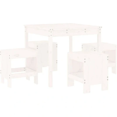 Image of vidaXL 5 Piece Garden Dining Set White Solid Wood Pine