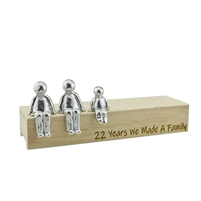 Image of 22nd Anniversary Idea 22 Years We Made A Family Metal Ornament Choose Your Combination Box &amp; Woodgrain May Vary(1 Child)