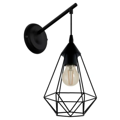 Image of Eglo Wall lamp Tarbes, 1 Flame Vintage in Retro Look, Material: Steel, Black, Socket: E27