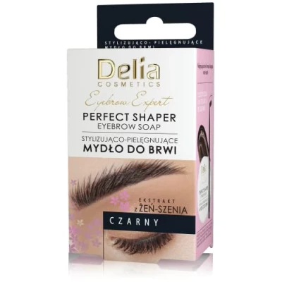Image of Delia Cosmetics EYEBROW EXPERT Styling Soap for Eyebrows Care and Moisturizing Ginseng Extract Set 10ml (Black)