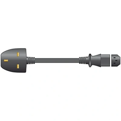 Image of 1m UK Plug to C13 Mains Lead 10A Black