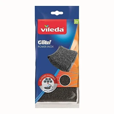 Image of Vileda Glitzi Power INOX Steel Sponge for Stubborn Dirt, 2 Pieces