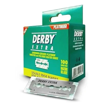 Image of Derby Extra Double Edge Safety Razor Blades, Silver, 100 Count (Pack of 1),Package May Vary