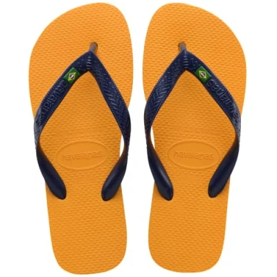 Image of Havaianas Unisex&#039;s Brasil 4000032 Flip Flops, Orange (Orange Citrus), 1/2 UK