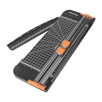 Image of A4 Paper Cutter 12 Inch Craft Trimmer with Automatic Security Safeguard and Side Ruler, Black Photo Guillotine Scrapbooking Tool for Handcraft Project, Label, Greeting Card