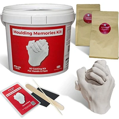 Image of BucKit Craft 3D Couples Casting kit Moulding Memories Adult Hand with All Essentials for DIY Moulding, or Foot Baby Children.