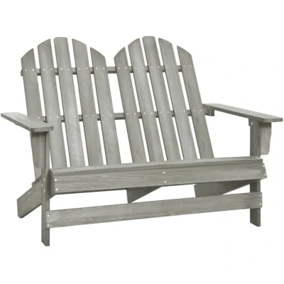 Image of vidaXL 2 Seater Garden Adirondack Chair Solid Fir Wood Grey