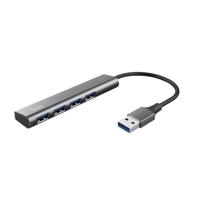 Image of Trust Halyx USB Hub 4 Port A 3.2 Gen 1, 5 Gbps Data Transfer Speed, Thin and Compact Hub, Plug &amp; Play, Slim Portable Splitter for Computer, PC, Desktop, Laptop, Macbook