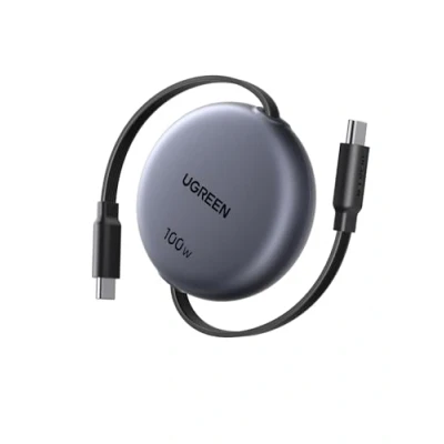 Image of UGREEN Retractable USB C to Charger Cable 100W Fast Charging 4 Length Adjustable (0.36/0.6/0.82/1M) Auto Rewind Type Lead Compatible with MacBook, iPad Pro, iPhone 16, Galaxy S25, 1M Max