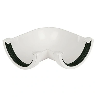 Image of FLOPLAST 112mm Half Round 90 Degree Gutter Angle White