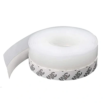 Image of Door Seal Strip,Weather Stripping Draft Draught Excluder Tape for Windows,Shower Bottom Waterproof Windproof Dust Proof Weatherproof Soundproof Insects Transparent 35 mm x 5 m