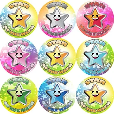 Image of 144 Star of the Week 30 mm Reward Stickers for School Teachers, Parents, Nursery