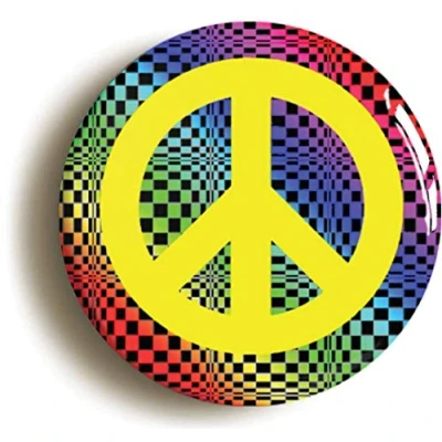 Image of Ozorath PSYCHEDELIC SIXTIES PEACE SYMBOL BADGE BUTTON PIN (Size is 1inch/25mm diameter)