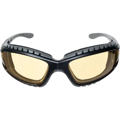 Image of Bolle TRACPSJ Tracker Glasses Nylon Frame Anti Scratch and Fog Lens, Black/Yellow