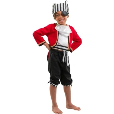Image of PRETEND TO BEE Deluxe Pirate Boy Fancy Dress Costume for Kids, Multicoloured, 5 7 Years