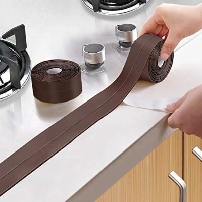 Image of 3.2m Caulk Strip Waterproof Sealant Tape Flexible Mold Proof Self Adhesive Kitchen Bathroom Toilet Wall Sealing Tape(Zong Color, 22mm*3.2M)