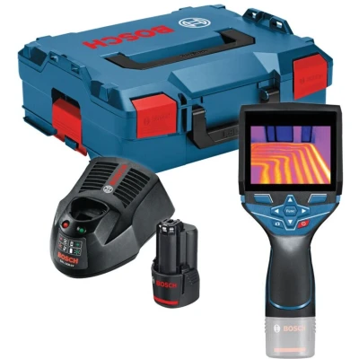 Image of Bosch Professional 12V System Thermal Camera GTC 400 C (12V Battery + Charger, W/App function, Temperature Range: 10 degree to +400 C, Resolution: 160 x 120px, in L Boxx)