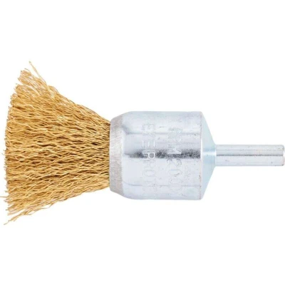 Image of York 24MM Brass, Crimped Wire Flat End De carbonising Brush 30SWG
