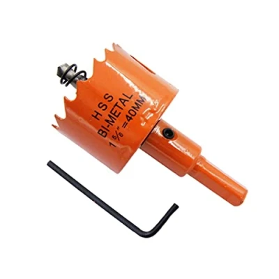 Image of Hole Saw 40mm LAIWEI Cutter, with 1 Drill and Hex Key for Drilling Wood, PVC, etc., Tools 5/8 inch