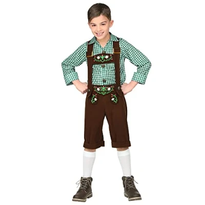 Image of Widmann fancy dress costume Boys Bavarian German Lederhosen Childs Kids Outift 8 10 Yrs