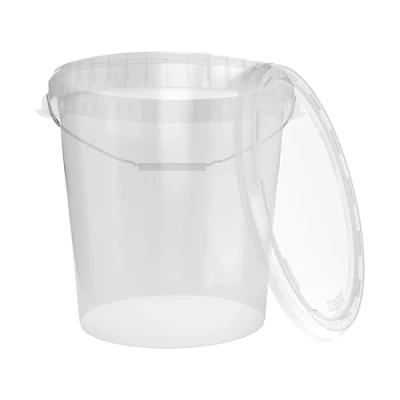 Image of Bucket with Lid, 30 Litres, Made in Germany, Food Safe, Sturdy, Airtight, Storage for Food, Office Supplies, Children&#039;s Room, Household, Workshop and Catering, Transparent