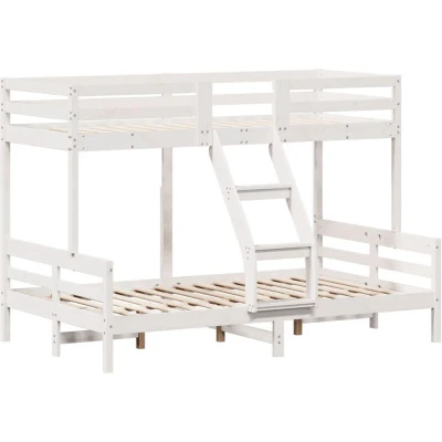 Image of vidaXL Bunk Bed without Mattress 80x200/120x200 cm White Solid Wood