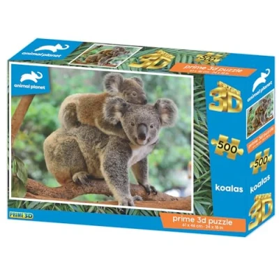Image of PRIME 3D Animal Planet Koalas Lenticular Jigsaw Puzzle 61cm x 46cm 500 pcs Games &amp; Puzzles Ages 5+