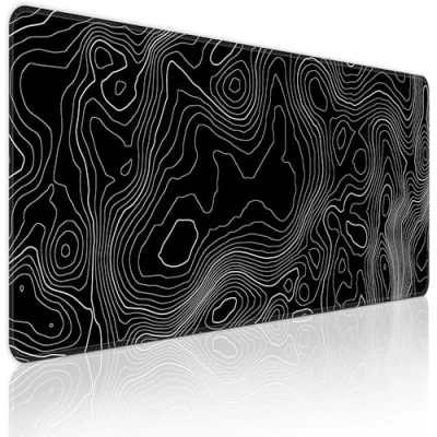 Image of Bzu Topographic Contour Extended Big Mouse Pad Large,XL Gaming Desk Pad,31.5x11.8inch Long Computer Keyboard Mat Mousepad with 3mm Non Slip Base and Stitched Edge for Home Office Work