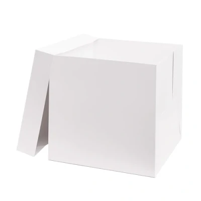 Image of The Baked Studio 8 Inch Tall White Cake Boxes With Lids (8&quot;x 8&quot;x 8&quot;, Pack of 5)