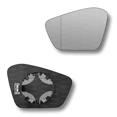Image of Less4spares Replacement Wing Mirror Glass Left Compatible with Skoda Octavia 2020 2022 CLIP ON Passnager Near Side N/S Heated Blind Spot