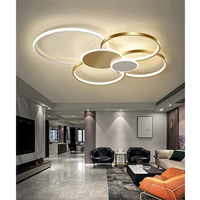 Image of LED Ceiling Light Modern Dimmable Living Room Lighting Bedroom Lamp with Remote Control Chic Creative Design Metal Acrylic Chandelier,Remote Fixture for Dining Study