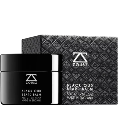Image of ZOUSZ Black Oud Beard Balm for Men with Shea Butter Non Greasy, Premium Balm/Beard Conditioner/Beard Softener The Ultimate Care Kit Men, 50mL