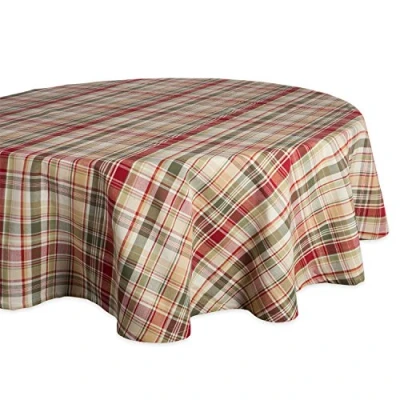 Image of DII Autumn &amp; Thanksgiving Tabletop Linens, Cotton, Plaid, 70&quot; Round Tablecloth