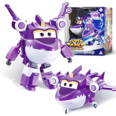 Image of Super Wings Transformer Toy Sally, 2 in 1 Action Figure, 5 Inch Aeroplane Robot Toy, for Boys and Girls from 3 Years